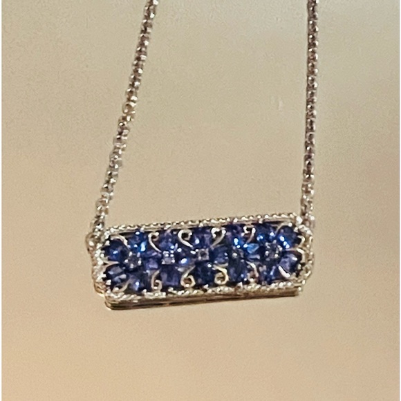 STERLING SILVER TANZANITE NECKLACE - Picture 6 of 12